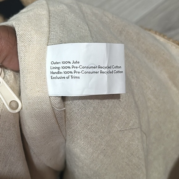 Wacoal Jute & Cotton Double Strap Tote With Detachable Matching Wristlet Pouch - Picture 6 of 7